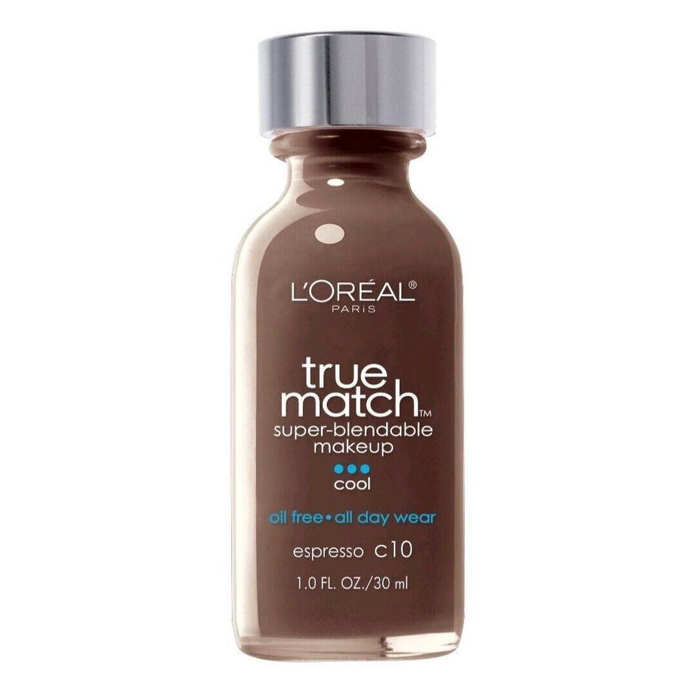 L'Oreal Paris True Match Super-Blendable Foundation Makeup, Oil Free, C10